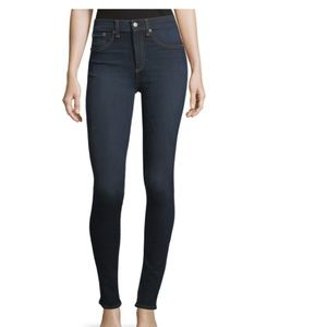 Rag & Bone High Rise Skinny Jeans, Dark Blue